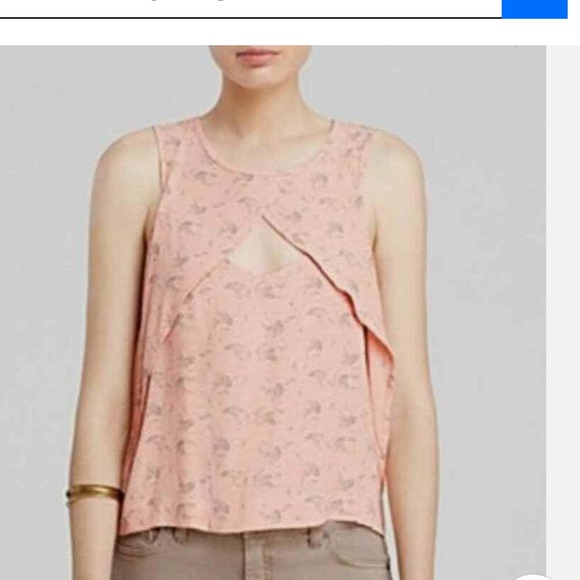 Free People Tops - Free People Coral Orange Blouse with Front Cut-Out